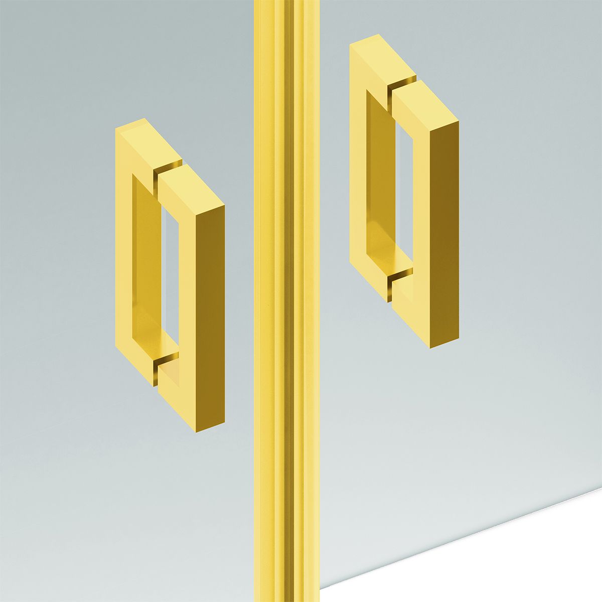 Duschtür, transparent, Pendeltür, Mattgold, 6 mm Sicherheitsglas, Maße: 100, 120, 140 x 195 cm, Napoli