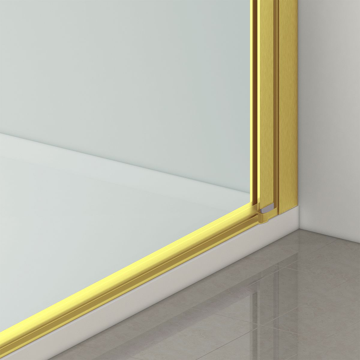 Duschtür, transparent, Pendeltür, Mattgold, 6 mm Sicherheitsglas, Maße: 100, 120, 140 x 195 cm, Napoli