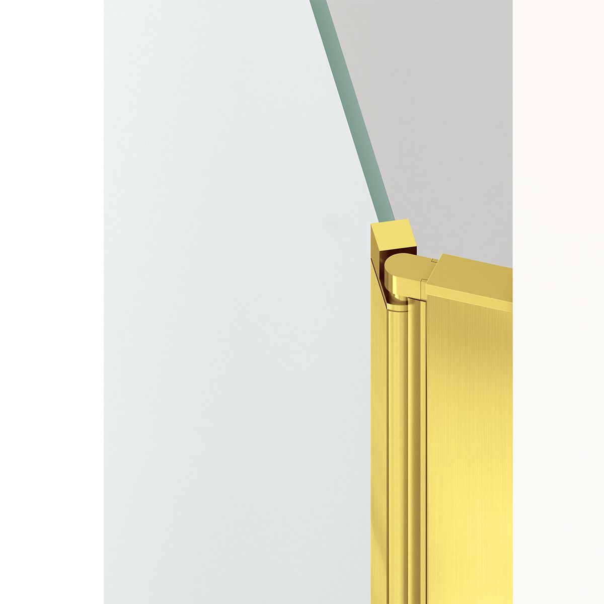 Duschtür, transparent, Pendeltür, Mattgold, 6 mm Sicherheitsglas, Maße: 100, 120, 140 x 195 cm, Napoli