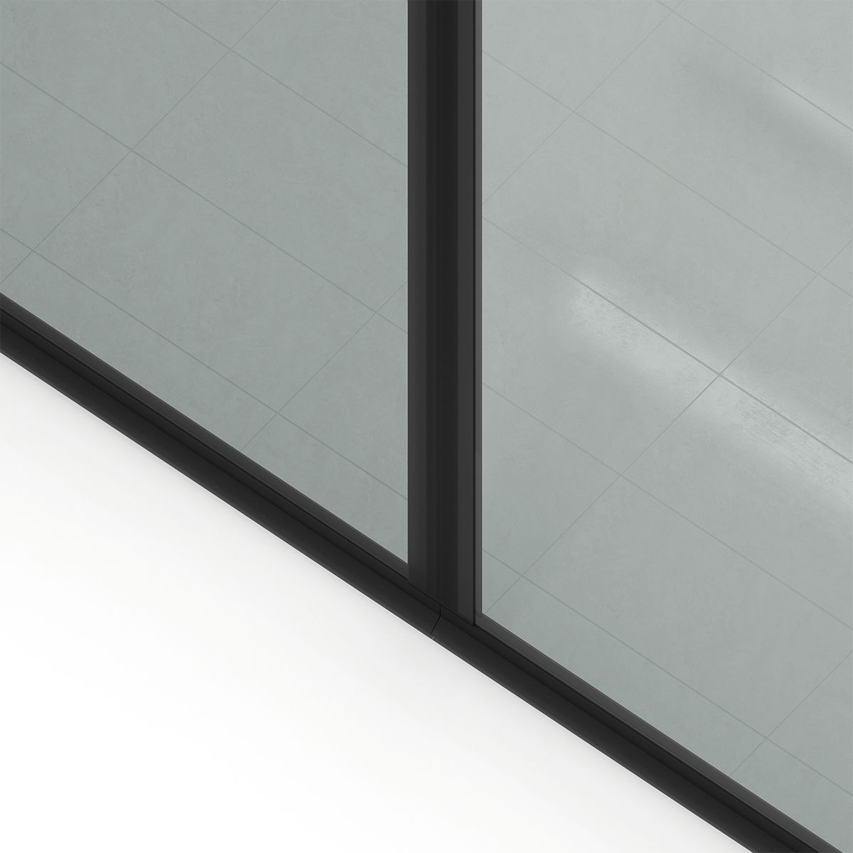 Duschtür, transparent, Pendeltür, Mattschwarz, 6 mm Sicherheitsglas, Maße: 100, 120, 140 x 195 cm, Napoli