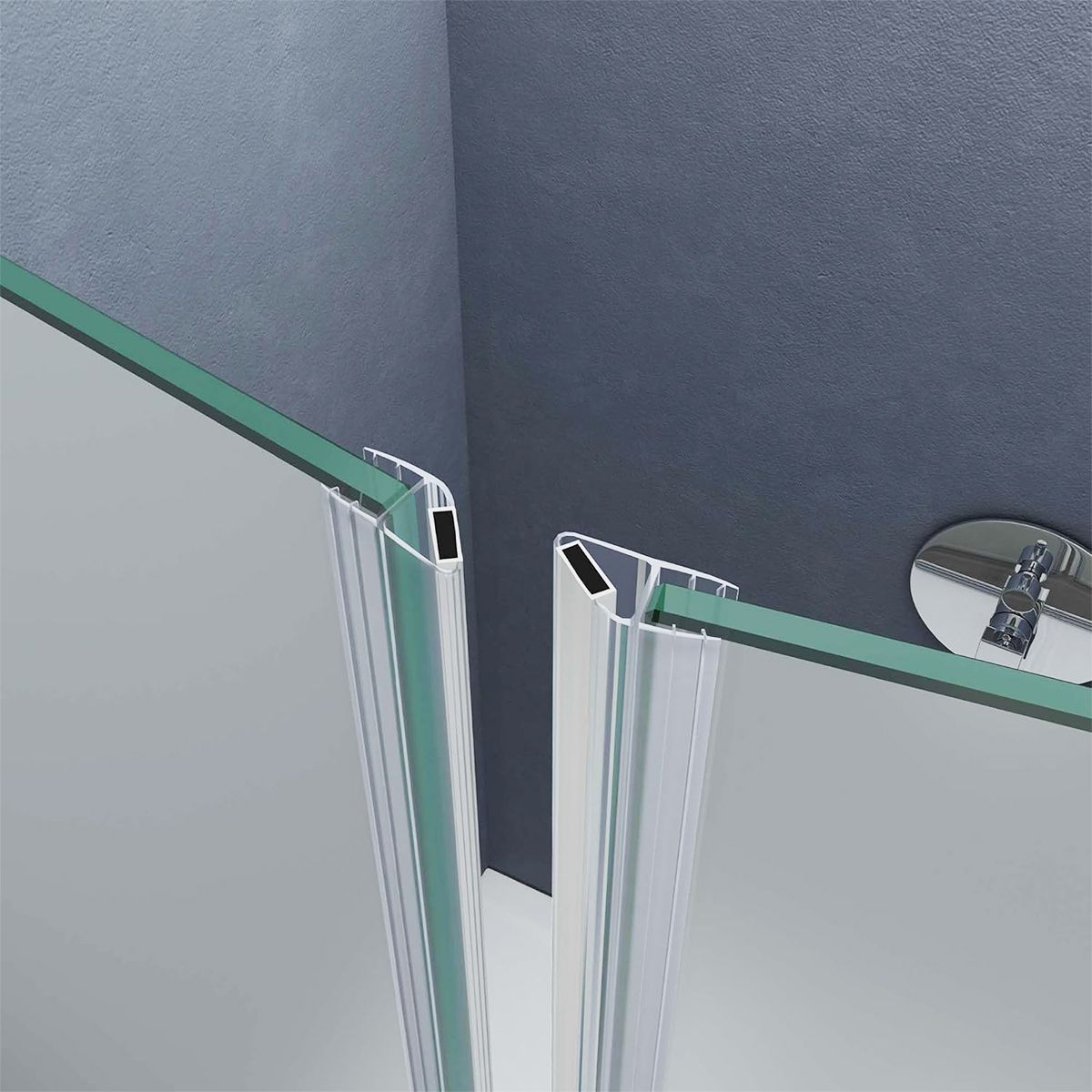 Duschtür EGO-24D, 6 mm Sicherheitsglas, transparent, 180°-Öffnung, 80–85–100–140 cm, Nano-Easy-Clean-Beschichtung