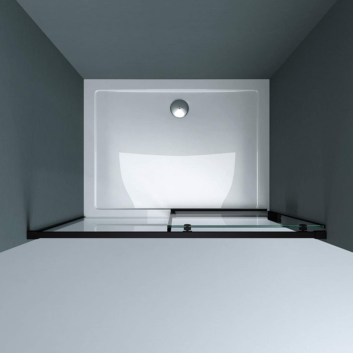 Duschtür Ego 12, Mattschwarz, 100–120–140x195 cm, Schiebetür, 6 mm Sicherheitsglas, Nano Easy Clean