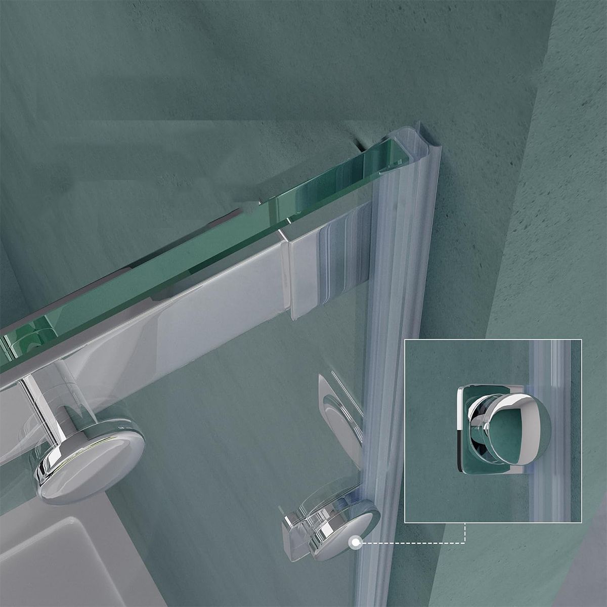 Duschkabine EGO-42, Schiebetür, Nanobeschichtung, Breiten zwischen 100 und 150 cm, 8 mm ESG-Sicherheitsglas