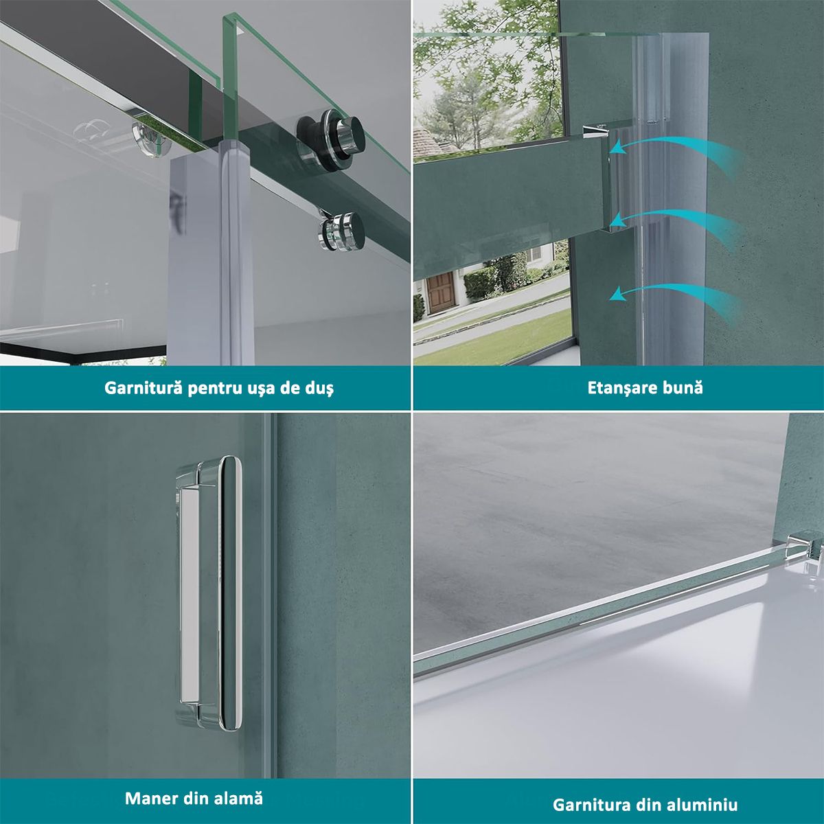Duschkabine EGO-42, Schiebetür, Nanobeschichtung, Breiten zwischen 100 und 150 cm, 8 mm ESG-Sicherheitsglas