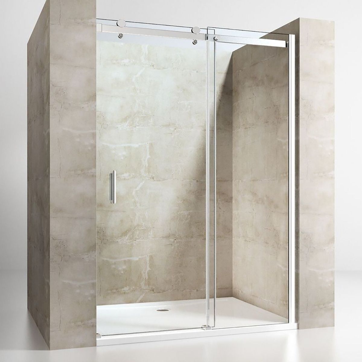 Duschtür EGO-04, Schiebetür, Nano-Beschichtung, Breiten zwischen 100 und 150 cm, 8 mm ESG-Glas