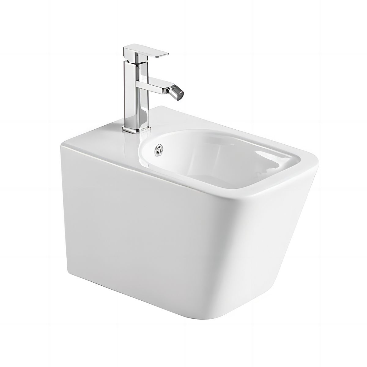 Bidet Alfonso, Wandmontage, 50x34 cm, glänzend Weiß, Sanitärkeramik