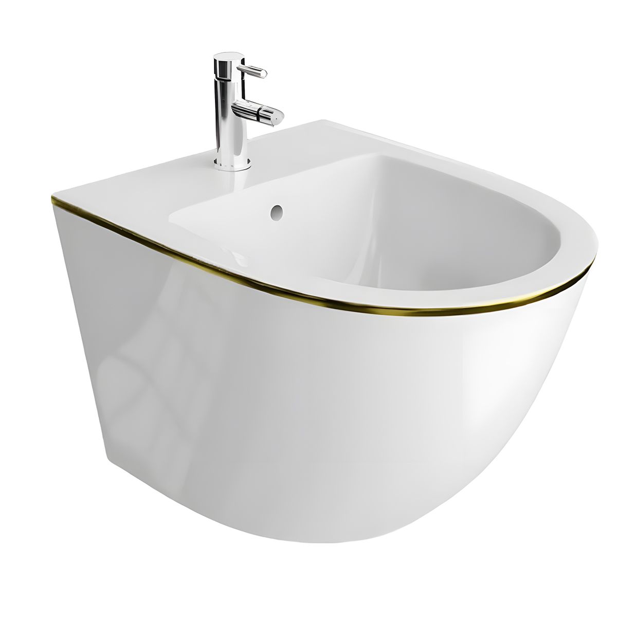 Bidet Ben, Gold Line, 49x36 cm, Wandmontage, Sanitärkeramik