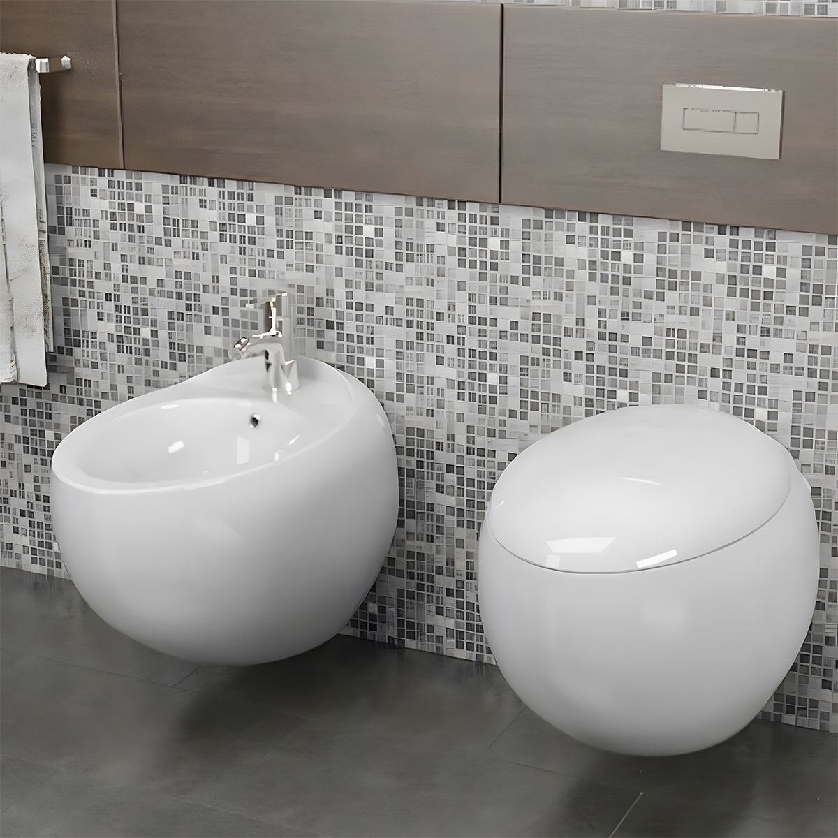 Bidet EGO Angelo, Weiß, 57x40 cm, Wandmontage, mit Überlauf