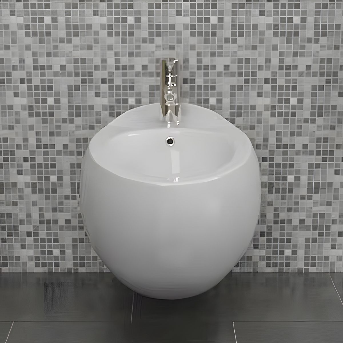 Bidet EGO Angelo, Weiß, 57x40 cm, Wandmontage, mit Überlauf