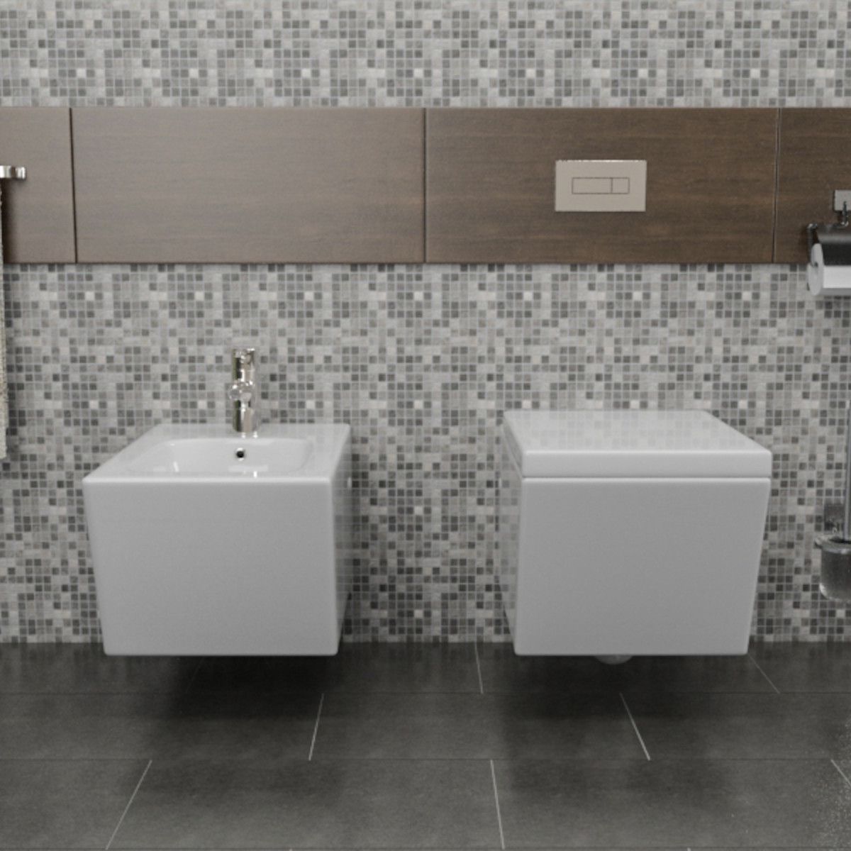 Bidet EGO Antonio, Weiß, 55x35 cm, Wandmontage, mit Überlauf