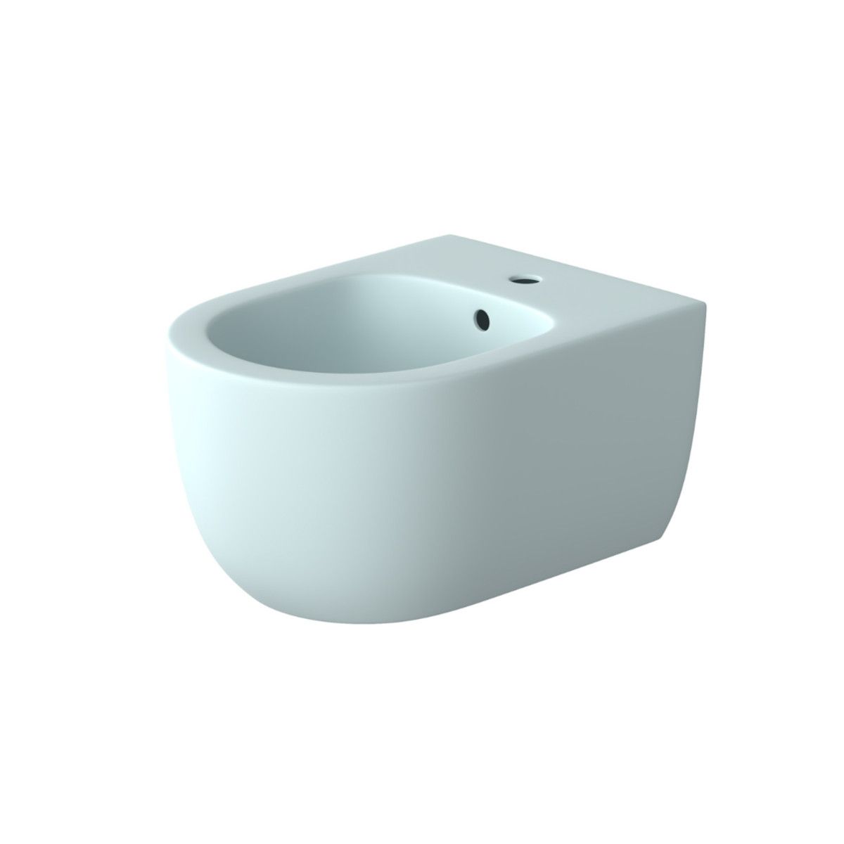 Bidet EGO Michael, 49x36 cm, Blau, Power Colour, halb-matt, Wandmontage, mit Überlauf