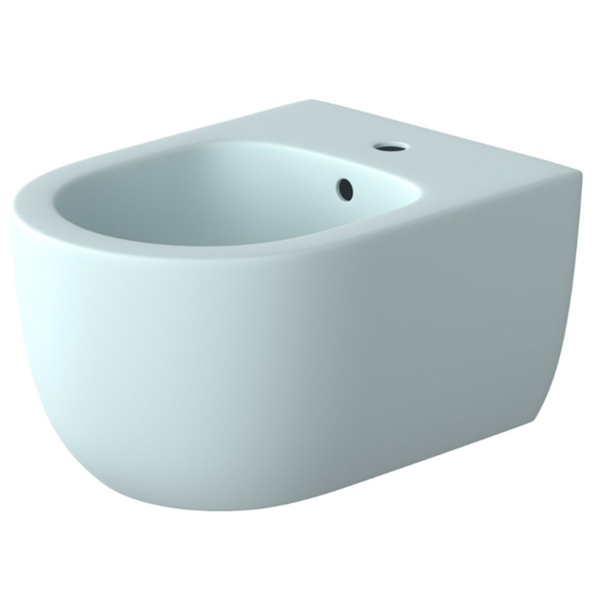 Bidet EGO Michael, 49x36 cm, Blau, Power Colour, halb-matt, Wandmontage, mit Überlauf