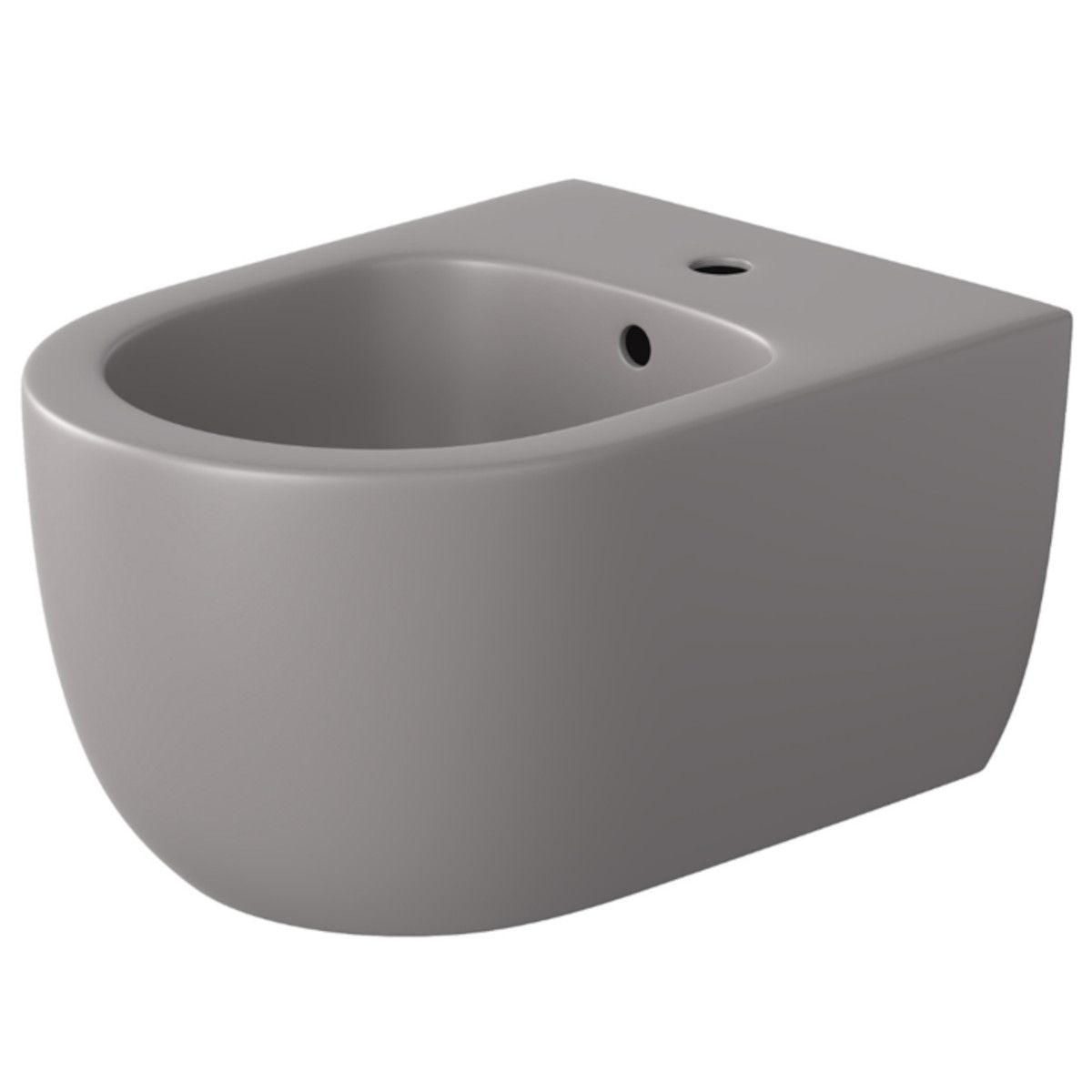 Bidet EGO Michael, 49x36 cm, Grau, Power Colour, halb-matt, Wandmontage, mit Überlauf