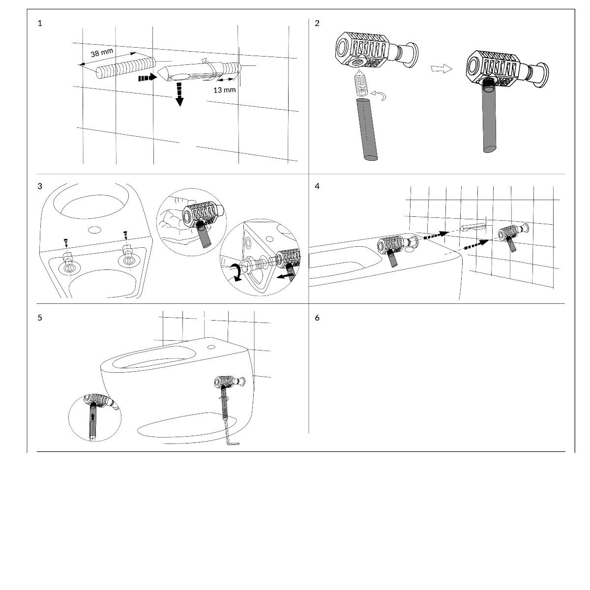 OMNIRES FONTANA Bidet-Becken, glänzend weiß, 49x35 cm, Wandmontage, Sanitärkeramik