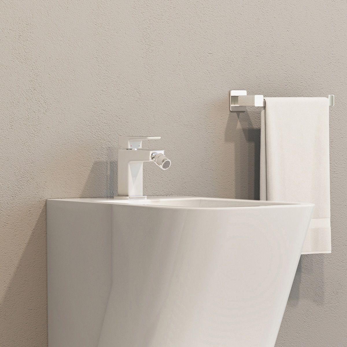 OMNIRES FONTANA Bidet-Becken, glänzend weiß, 49x35 cm, Wandmontage, Sanitärkeramik