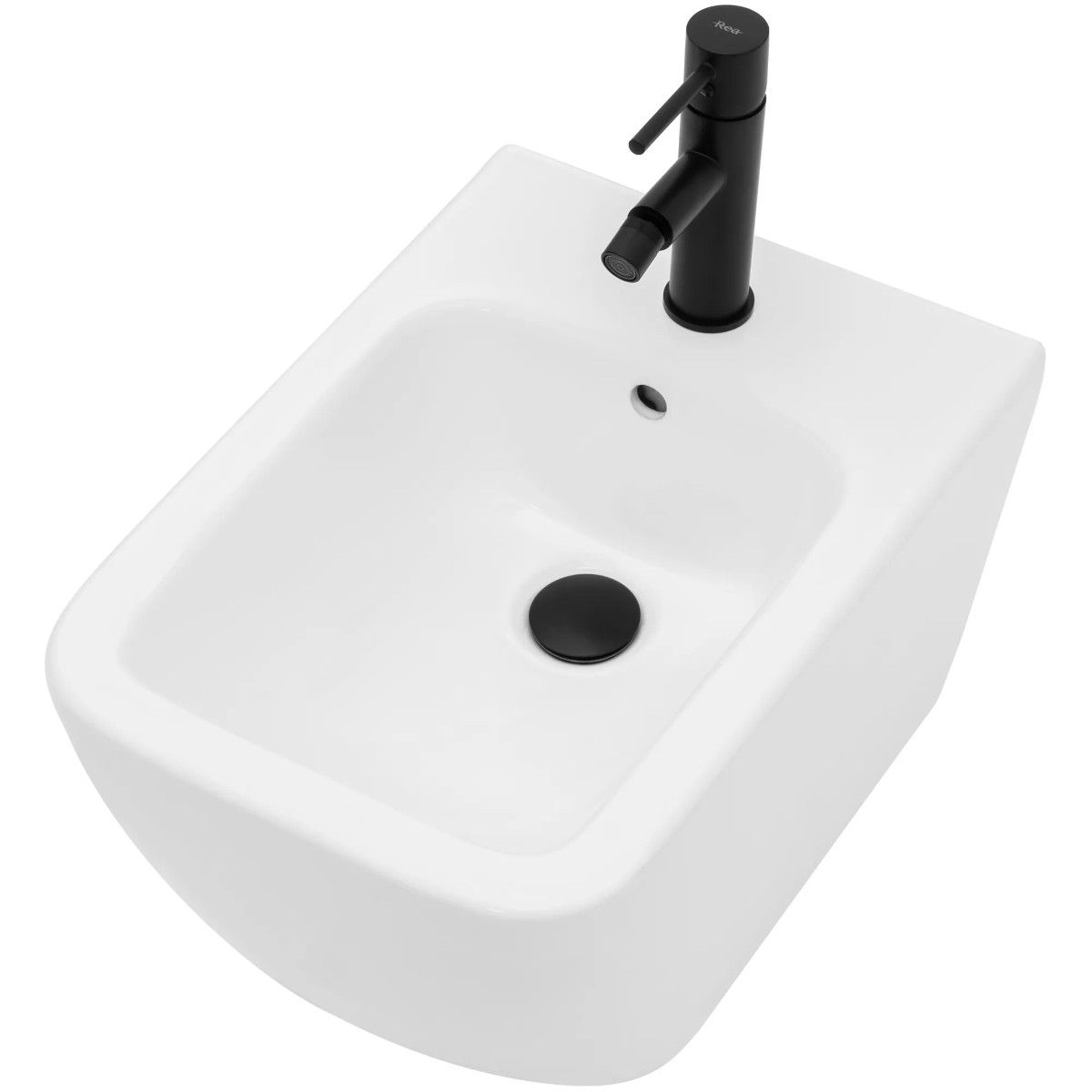 Bidet REA-Hary, Weiß, wandhängend, Sanitärkeramik, mit Überlauf, 50 x 36