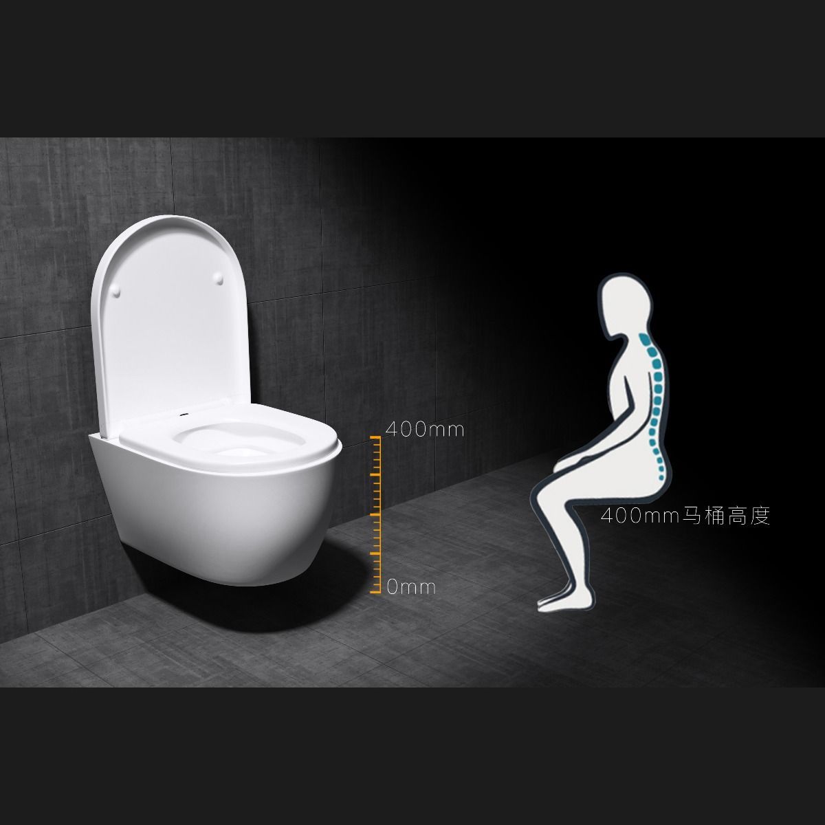 WC-Becken EGO-106, wandhängend, inkl. Duroplast-WC-Sitz