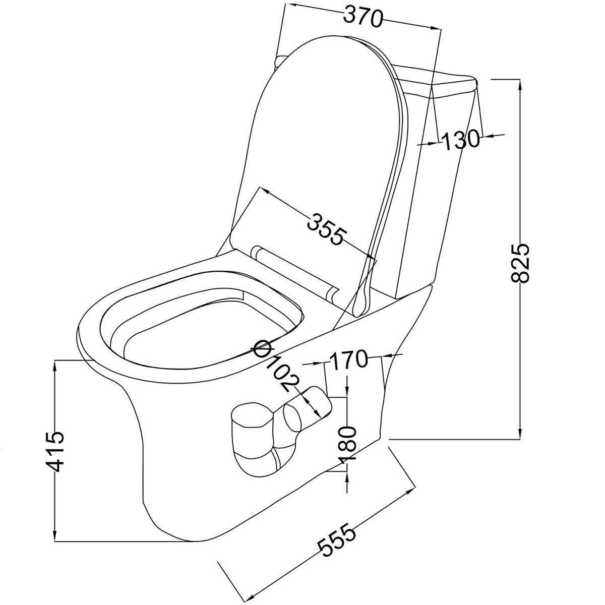 WC-Becken EGO-304T, Weiß, bodenstehend, Silent-Close-Sitz, Sanitärkeramik, 65x39 cm