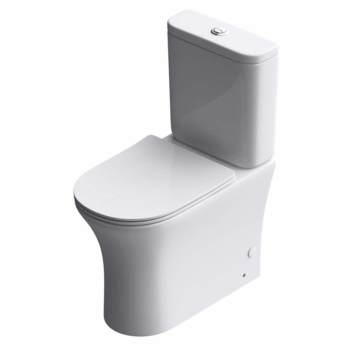 WC-Becken EGO-304T, Weiß, bodenstehend, Silent-Close-Sitz, Sanitärkeramik, 65x39 cm