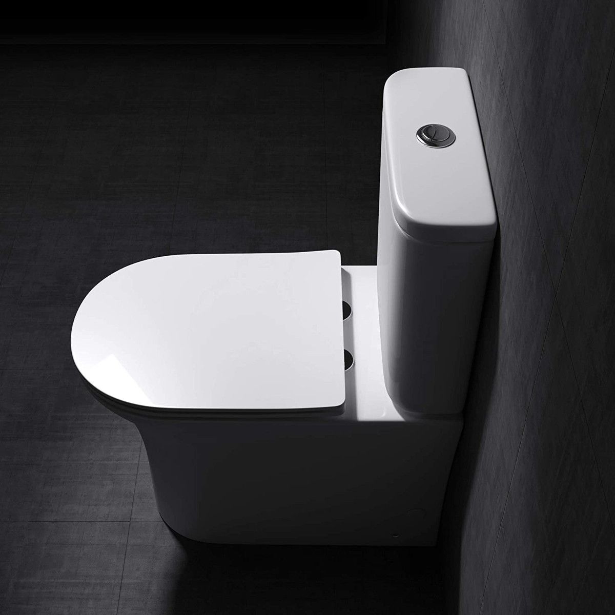 WC-Becken EGO-304T, Weiß, bodenstehend, Silent-Close-Sitz, Sanitärkeramik, 65x39 cm