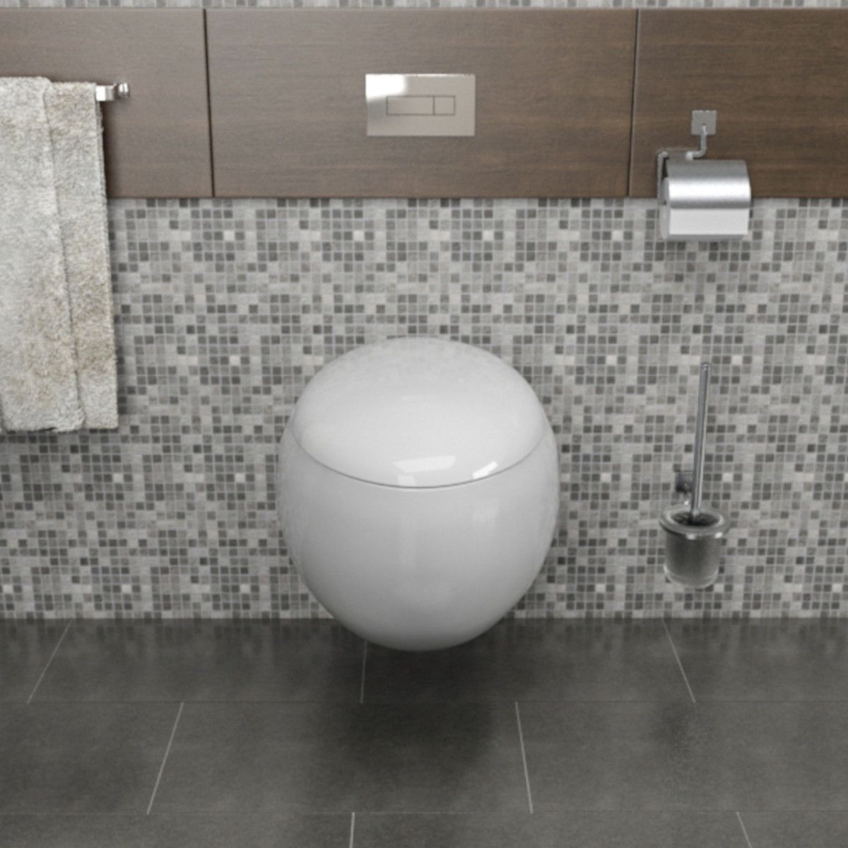 EGO Angelo WC-Becken, Weiß, 60x43 cm, hängende Montage, Duroplast Slim Soft-Close-Deckel im Lieferumfang enthalten