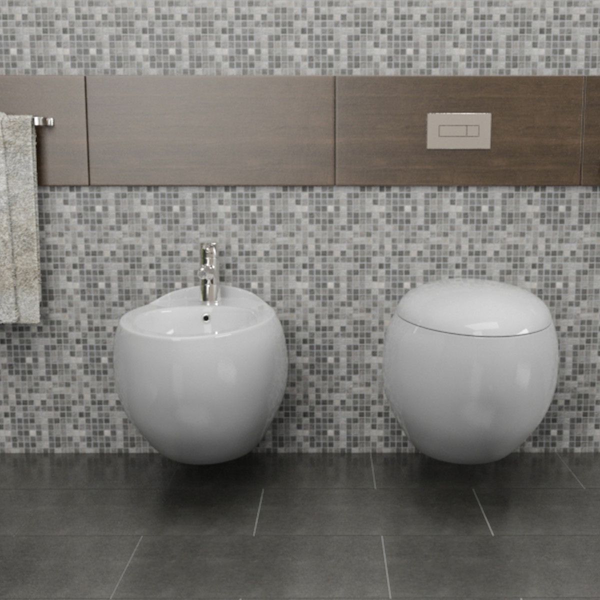 EGO Angelo WC-Becken, Weiß, 60x43 cm, hängende Montage, Duroplast Slim Soft-Close-Deckel im Lieferumfang enthalten
