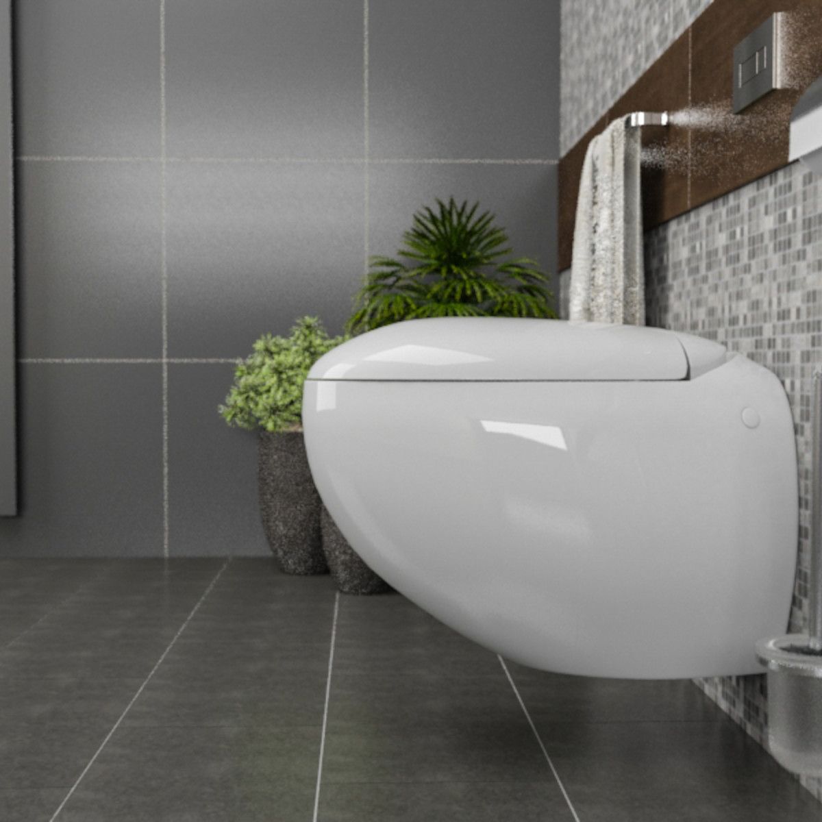 EGO Angelo WC-Becken, Weiß, 60x43 cm, hängende Montage, Duroplast Slim Soft-Close-Deckel im Lieferumfang enthalten