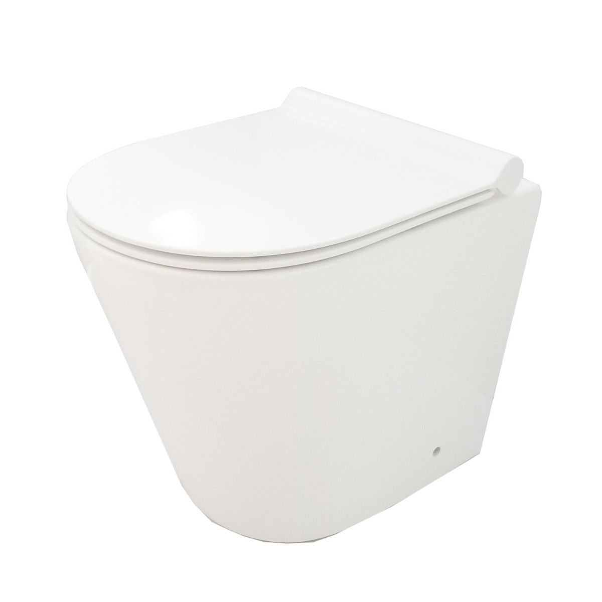 Toilettenschüssel EGO Galo, Rimless, Weiß, 56x36 cm Bodenmontage, Duroplast Slim Soft-Close Abdeckung inklusive