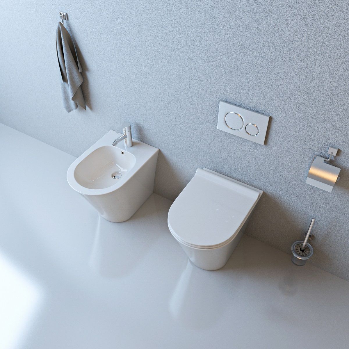 Toilettenschüssel EGO Galo, Rimless, Weiß, 56x36 cm Bodenmontage, Duroplast Slim Soft-Close Abdeckung inklusive