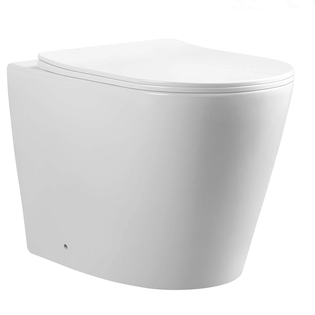 Toilettenschüssel EGO Galo, Rimless, Weiß, 56x36 cm Bodenmontage, Duroplast Slim Soft-Close Abdeckung inklusive