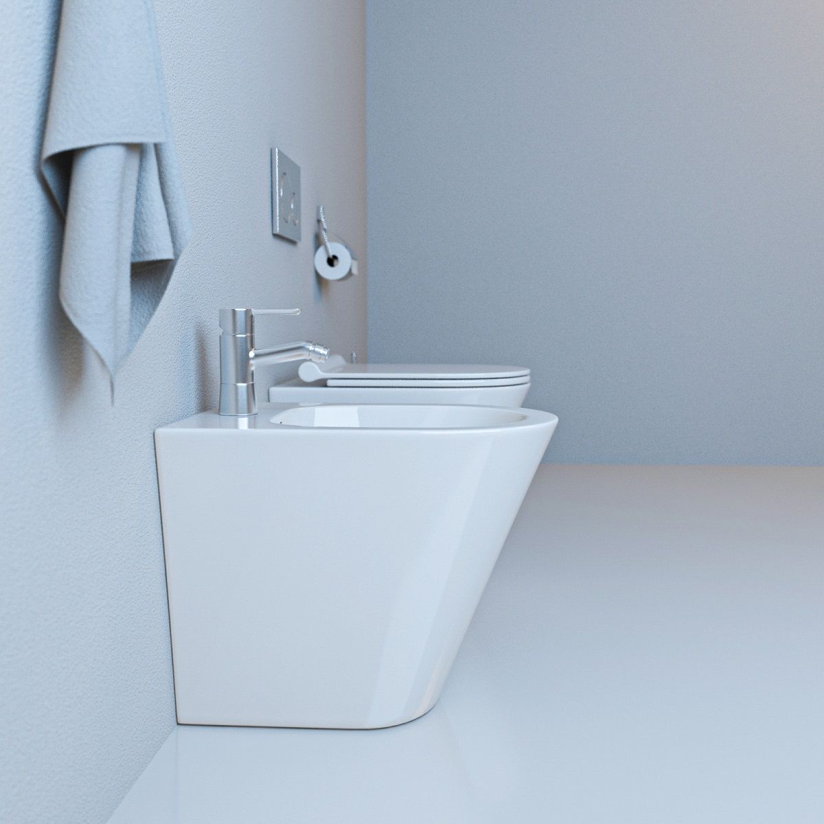 Toilettenschüssel EGO Galo, Rimless, Weiß, 56x36 cm Bodenmontage, Duroplast Slim Soft-Close Abdeckung inklusive