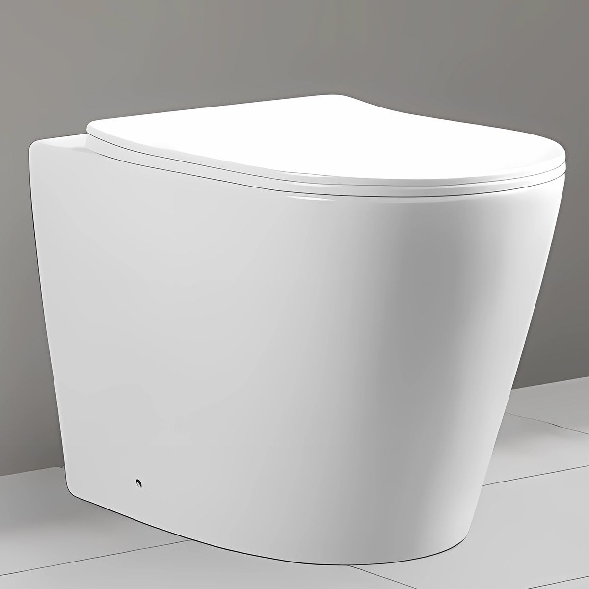 Toilettenschüssel EGO Galo, Rimless, Weiß, 56x36 cm Bodenmontage, Duroplast Slim Soft-Close Abdeckung inklusive