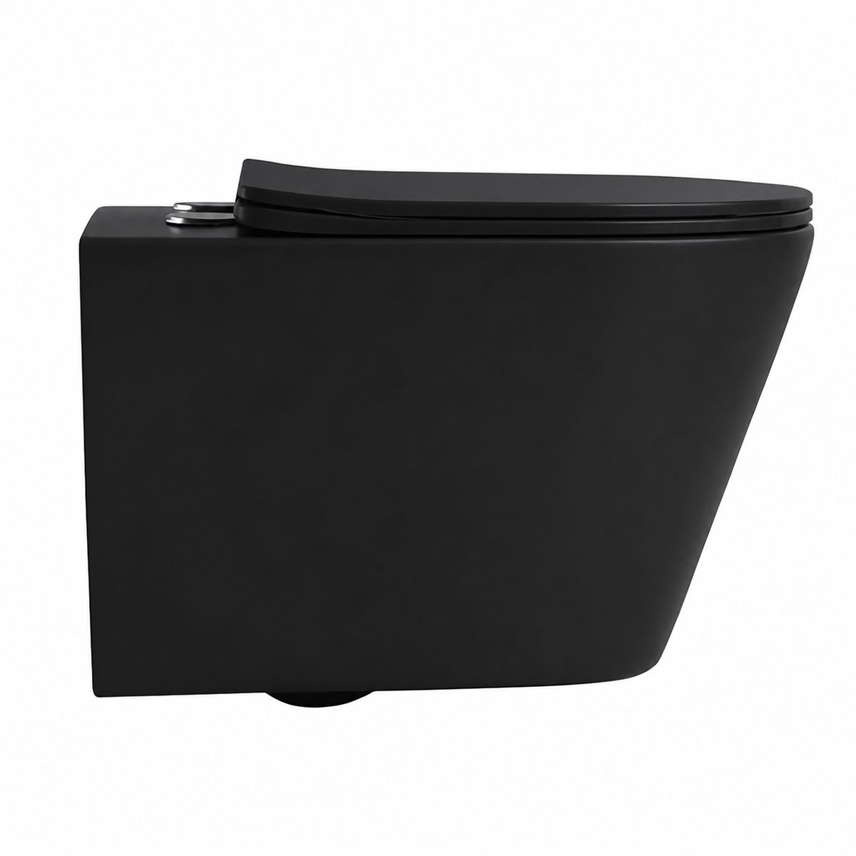 Toilettenschüssel EGO Galo, Rimless, Mattschwarz, 53x36 cm, wandhängend, Duroplast Slim Soft-Close Abdeckung inklusive