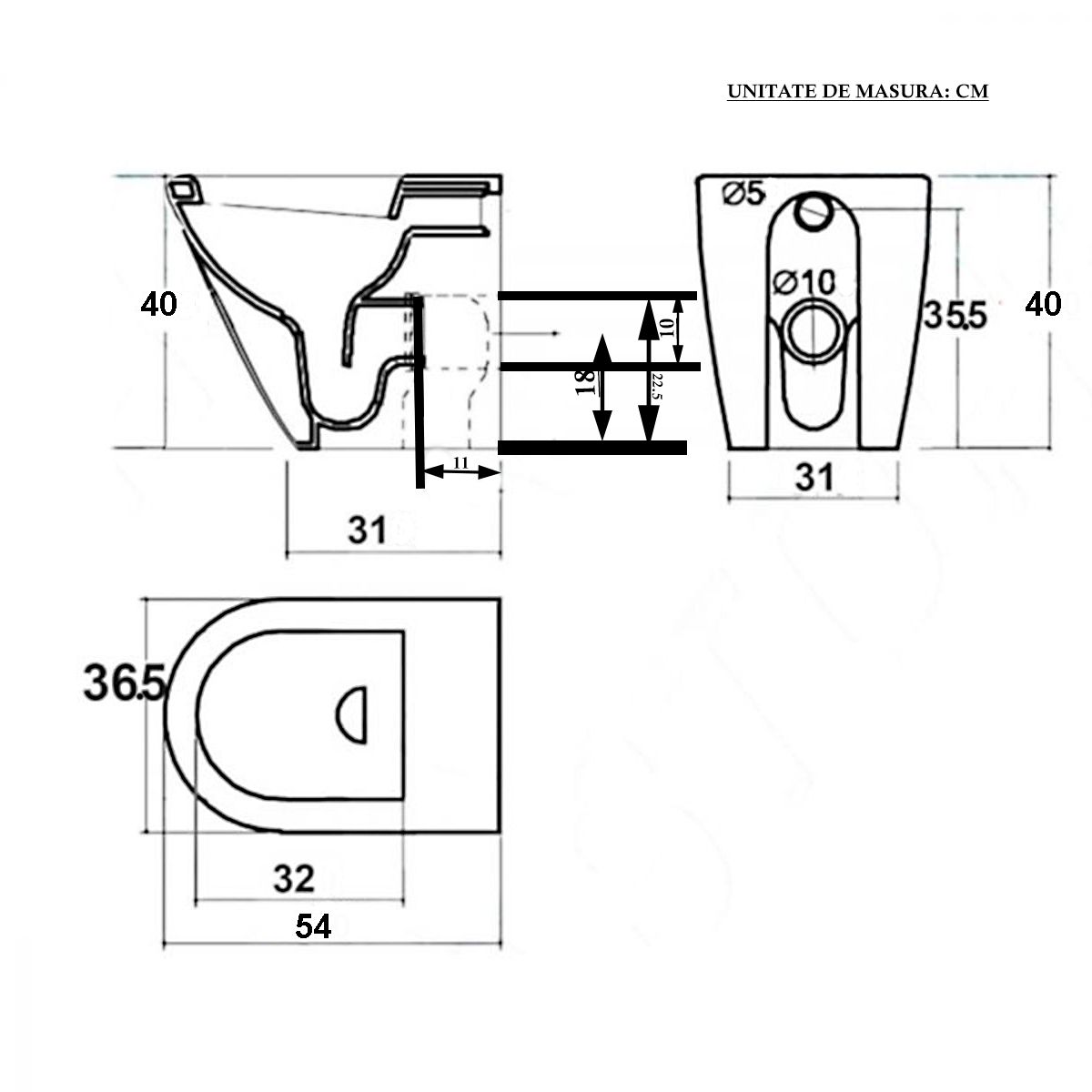 Toilettenschüssel EGO Galo, Rimless, Mattschwarz, Bodenmontage, Duroplast Slim Soft-Close Abdeckung inklusive
