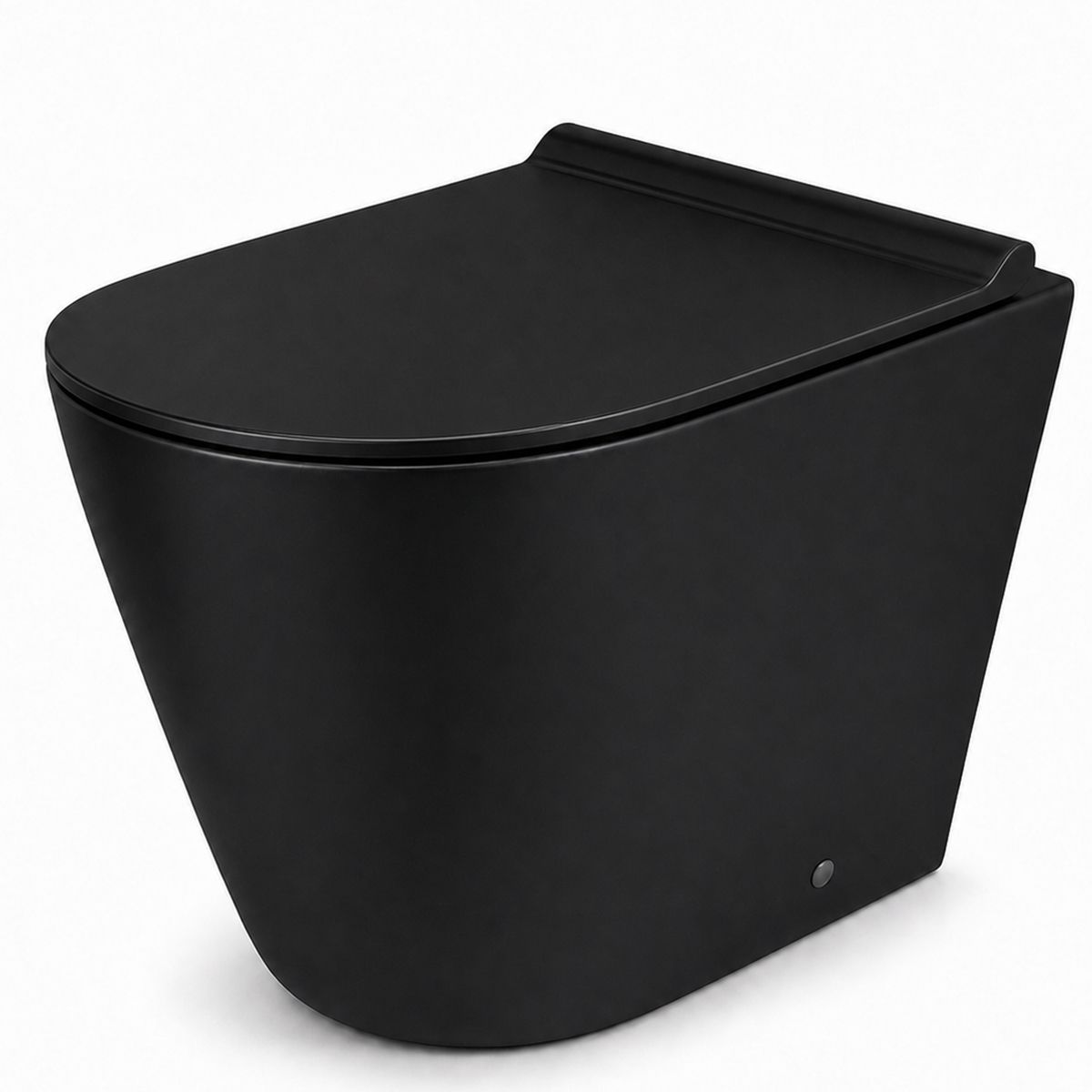 Toilettenschüssel EGO Galo, Rimless, Mattschwarz, Bodenmontage, Duroplast Slim Soft-Close Abdeckung inklusive