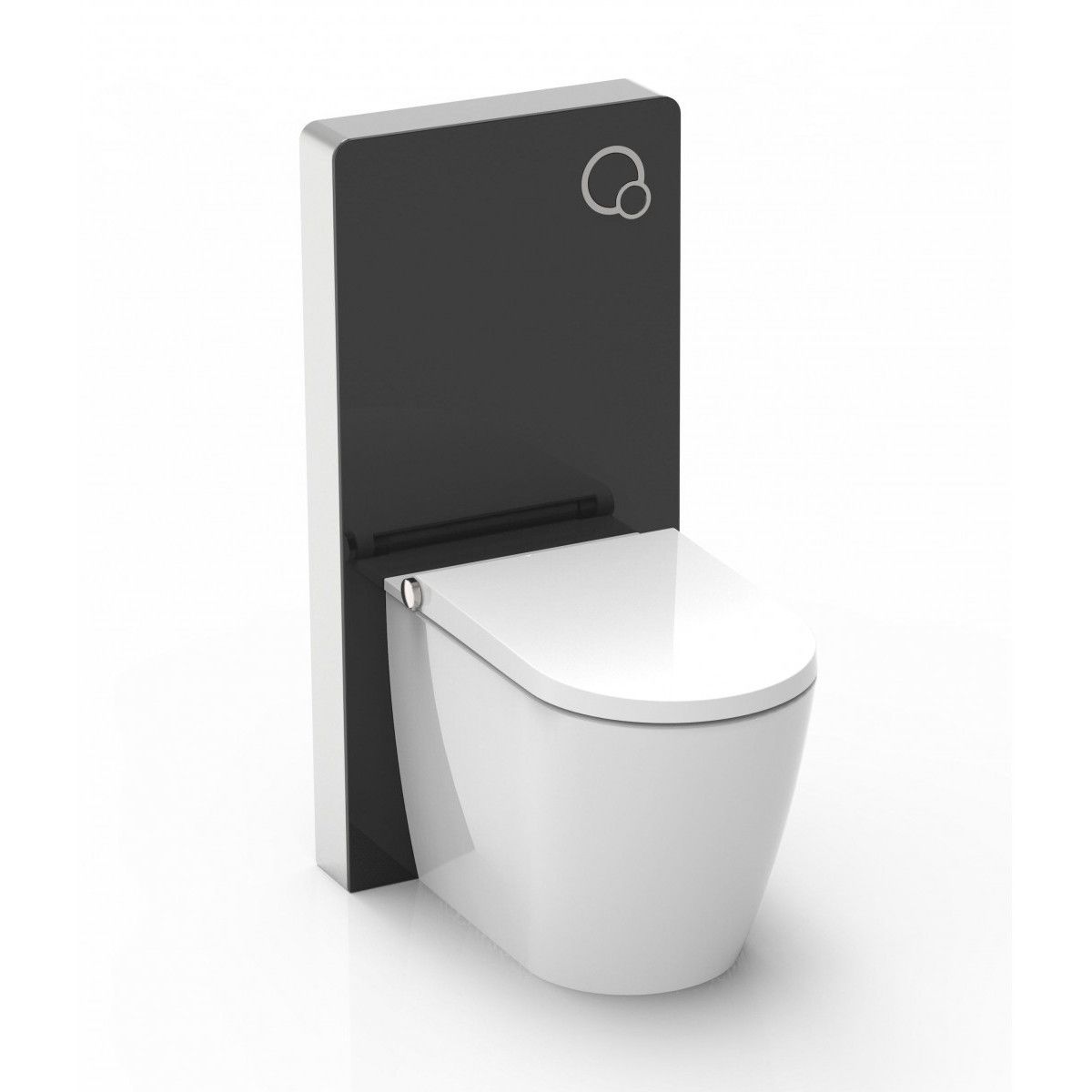 WC-Rahmen mit Spülkasten aus schwarzem Sicherheitsglas, Größe 100x48 cm, Bodenmontage, Ego-Lilium