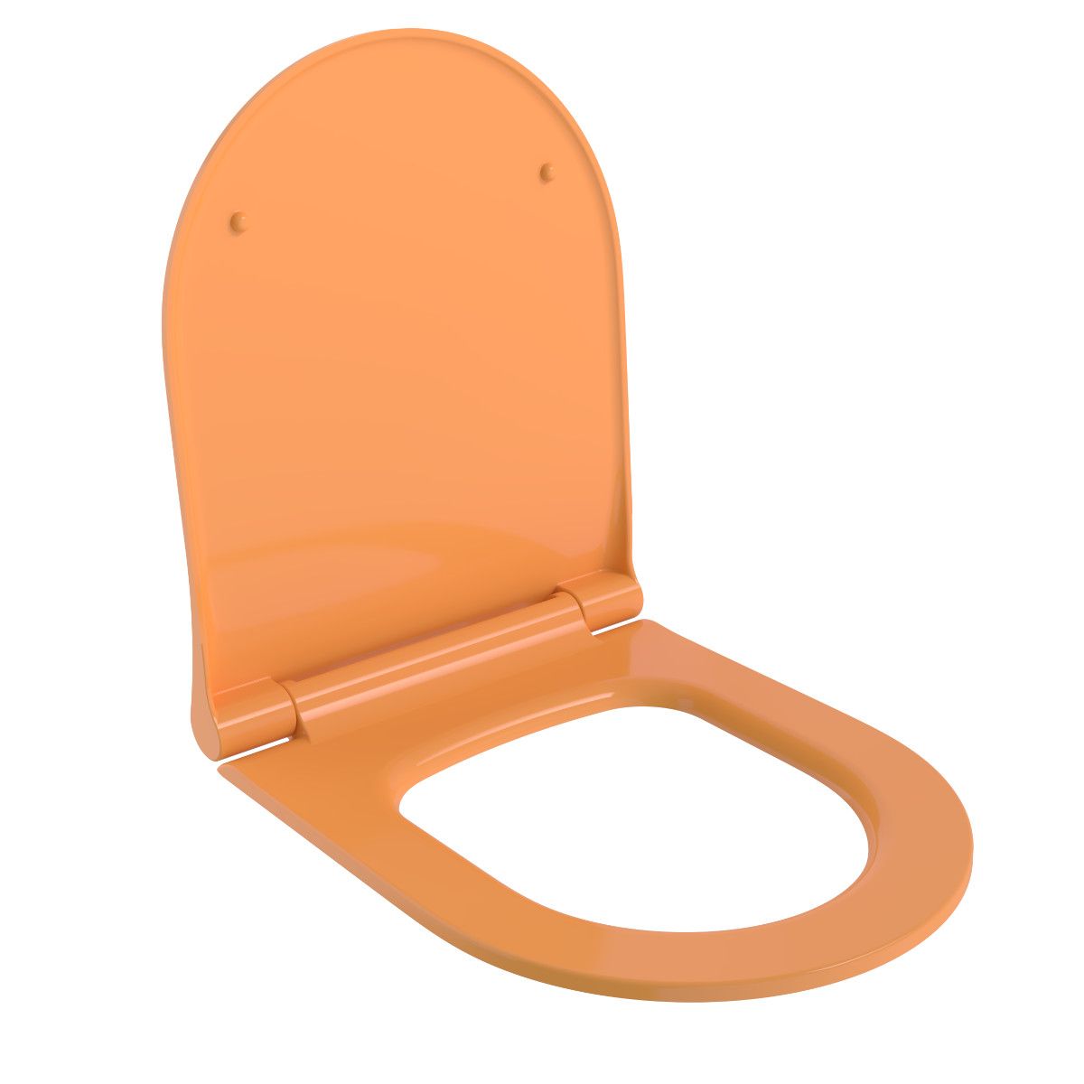 WC-Schüssel EGO Michael Rimless, 49x36 cm, Mandarinenorange, hängende Montage, Duroplast Soft-Close Easy-Off-Deckel