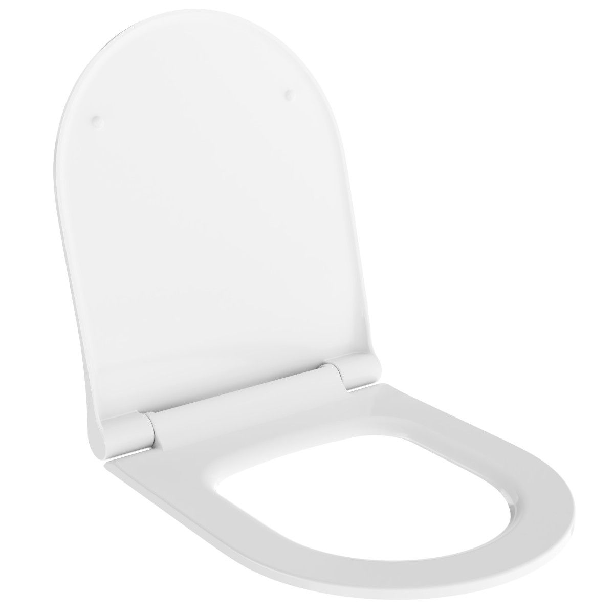 WC-Schüssel EGO Michael Rimless, 49x37 cm, Weiß glänzend, hängende Montage, Soft-Close-Duroplast-Deckel zum einfachen Abnehmen