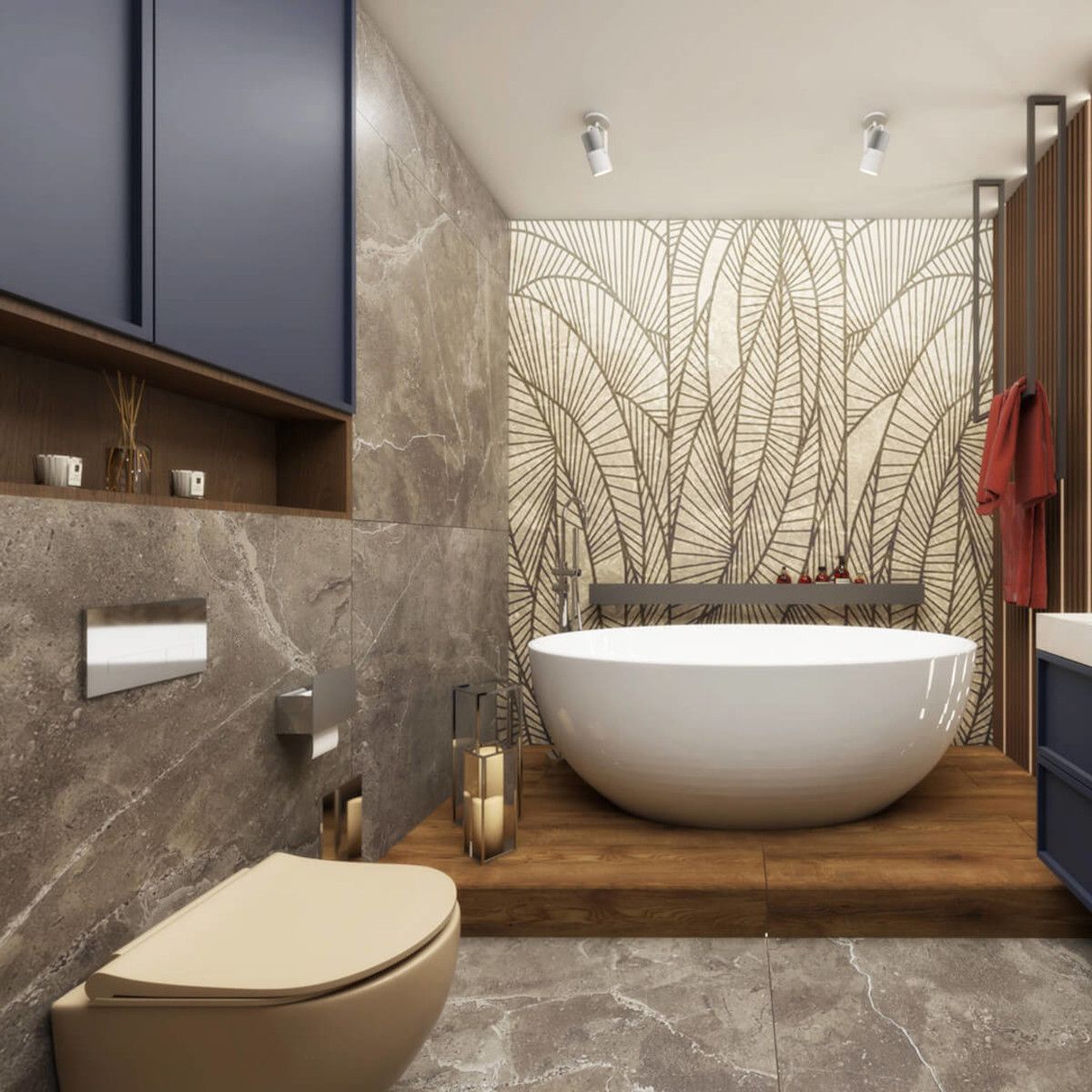 WC-Becken EGO Michael Rimless, 49x37 cm, Jasmin seidenmatt, Power Colour, hängende Montage, Duroplast Soft-Close Easy-Off-Deckel