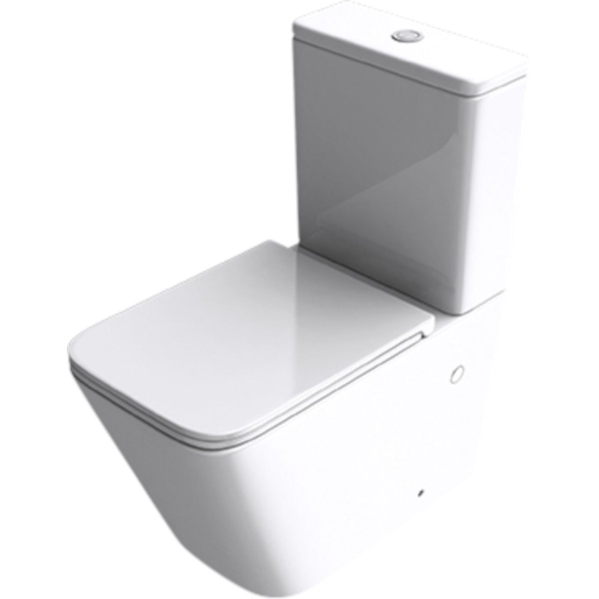 WC-Schüssel Ego-A112 Rimless, 49x34 cm, Weiß, Sanitärkeramik, inklusive Soft-Close-Deckel