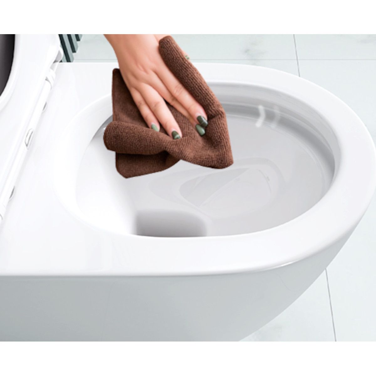 WC-Schüssel Ego-A112 Rimless, 49x34 cm, Weiß, Sanitärkeramik, inklusive Soft-Close-Deckel