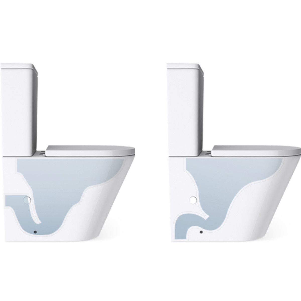 WC-Schüssel Ego-A112 Rimless, 49x34 cm, Weiß, Sanitärkeramik, inklusive Soft-Close-Deckel