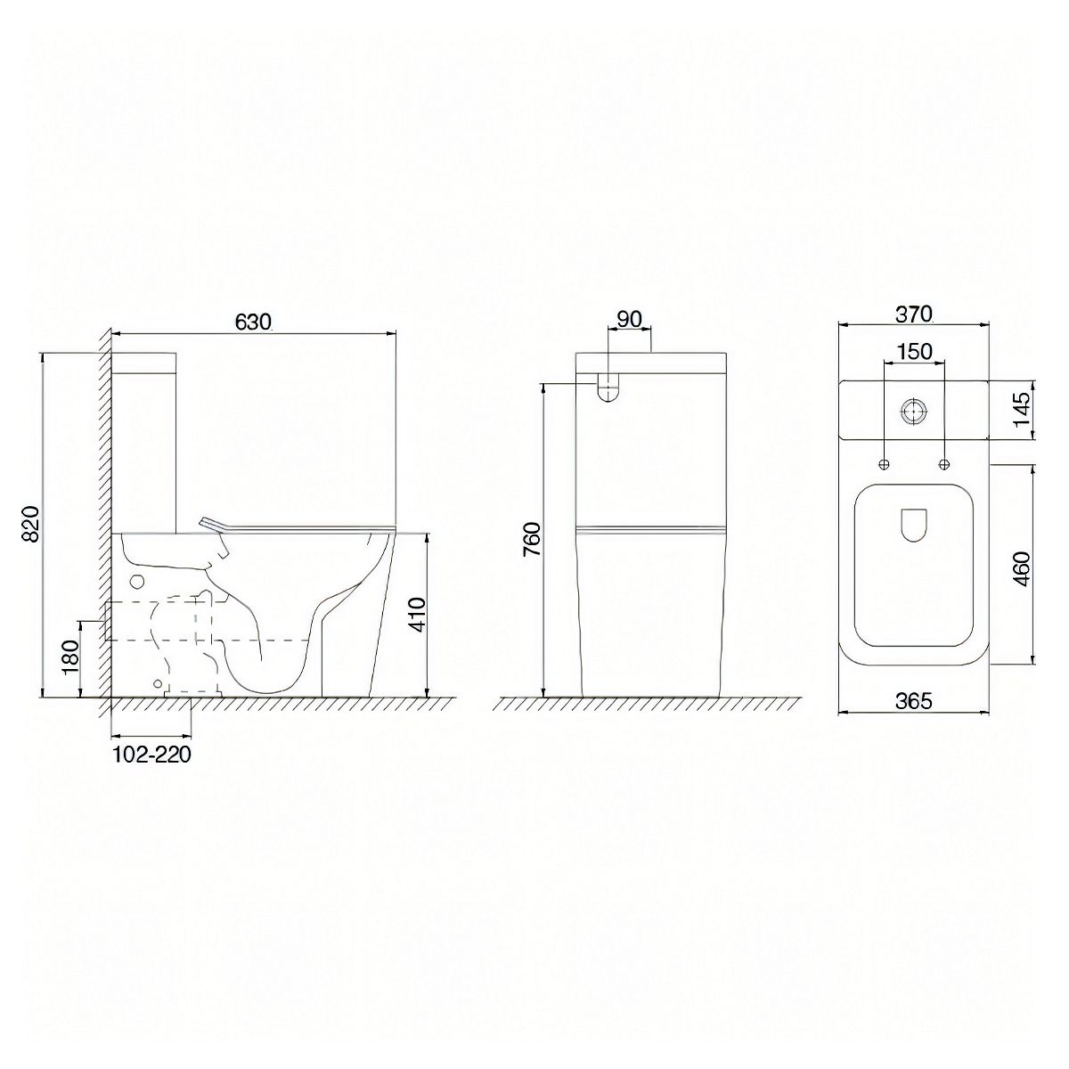WC-Schüssel Ego-A112 Rimless, 49x34 cm, Weiß, Sanitärkeramik, inklusive Soft-Close-Deckel