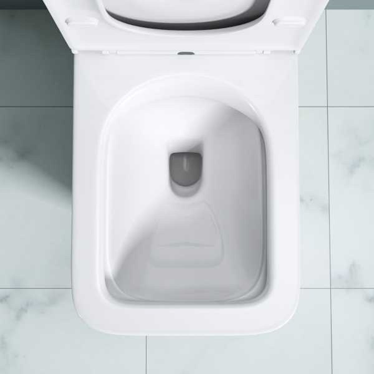 WC-Schüssel Ego-A112 Rimless, 49x34 cm, Weiß, Sanitärkeramik, inklusive Soft-Close-Deckel