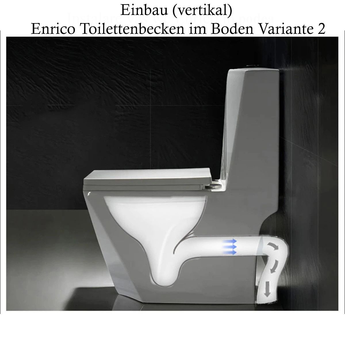 WC Enrico, SifonFlush, Weiß, 68x37 cm, Tank inklusive, Bodenmontage, Abdeckung mit Soft-Close inklusive