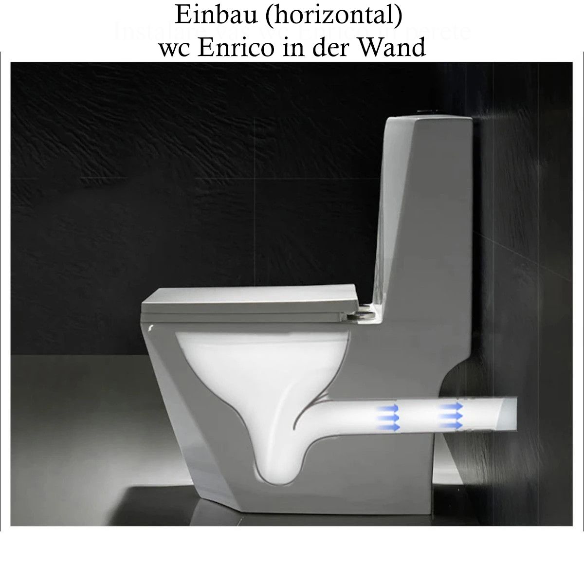 WC Enrico, SifonFlush, Weiß, 68x37 cm, Tank inklusive, Bodenmontage, Abdeckung mit Soft-Close inklusive