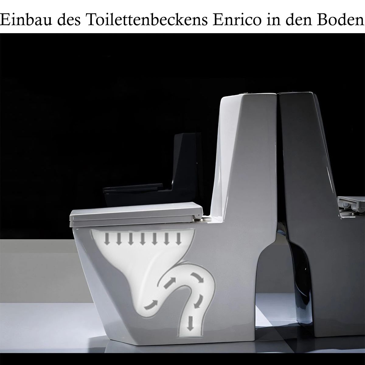 WC Enrico, SifonFlush, Weiß, 68x37 cm, Tank inklusive, Bodenmontage, Abdeckung mit Soft-Close inklusive