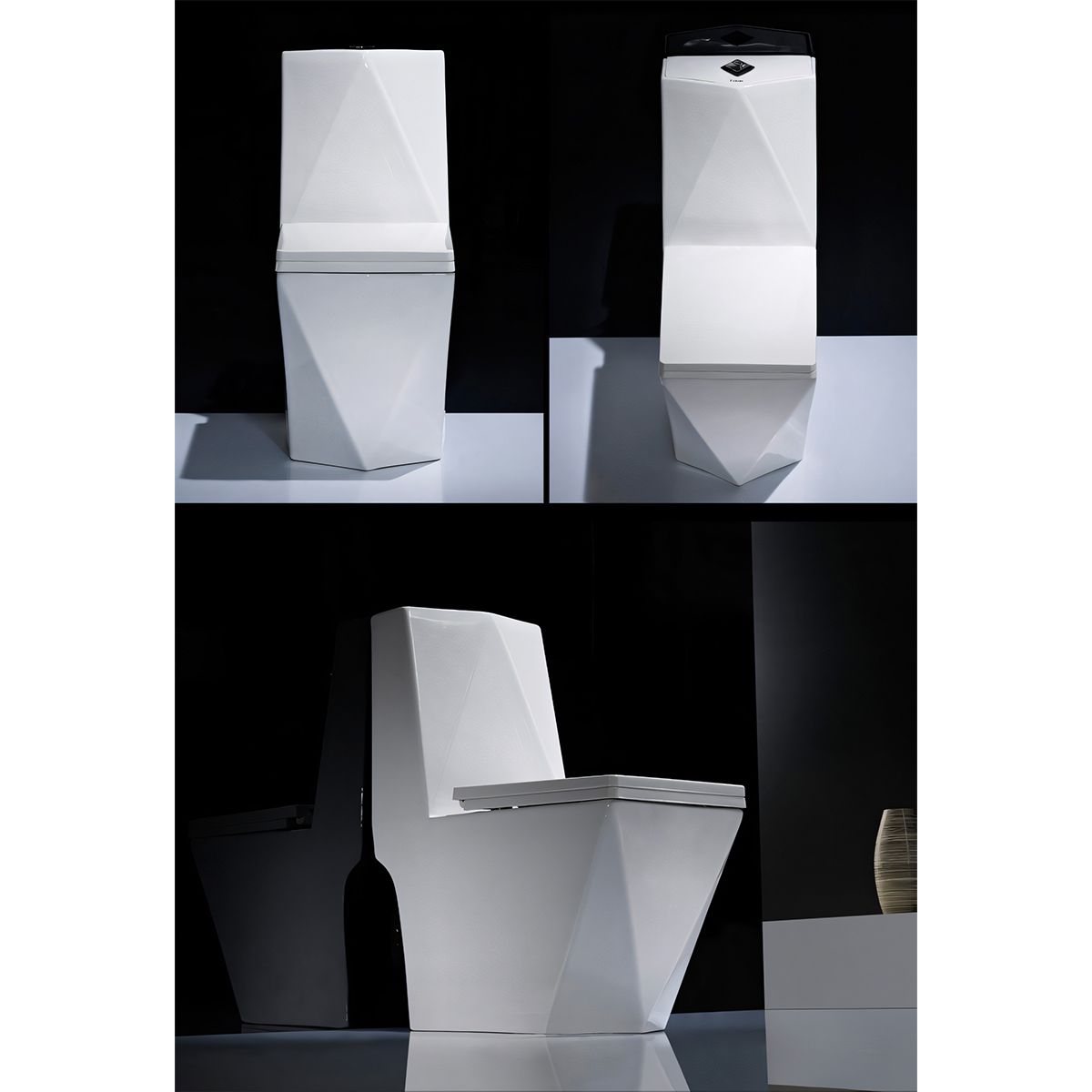 WC Enrico, SifonFlush, Weiß, 68x37 cm, Tank inklusive, Bodenmontage, Abdeckung mit Soft-Close inklusive