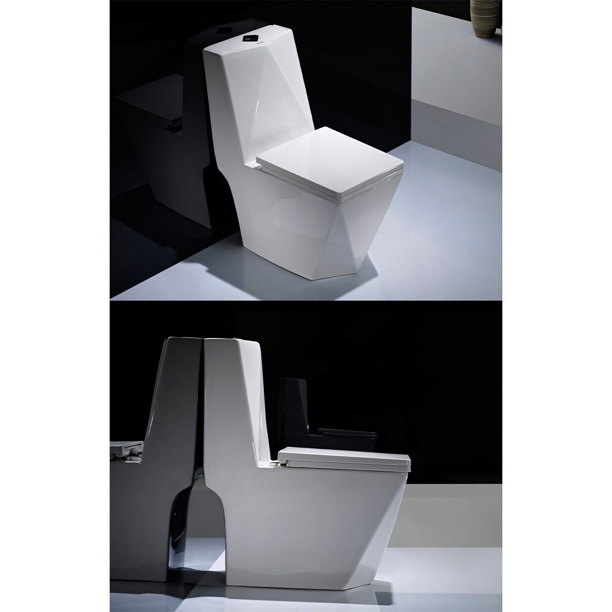 WC Enrico, SifonFlush, Weiß, 68x37 cm, Tank inklusive, Bodenmontage, Abdeckung mit Soft-Close inklusive