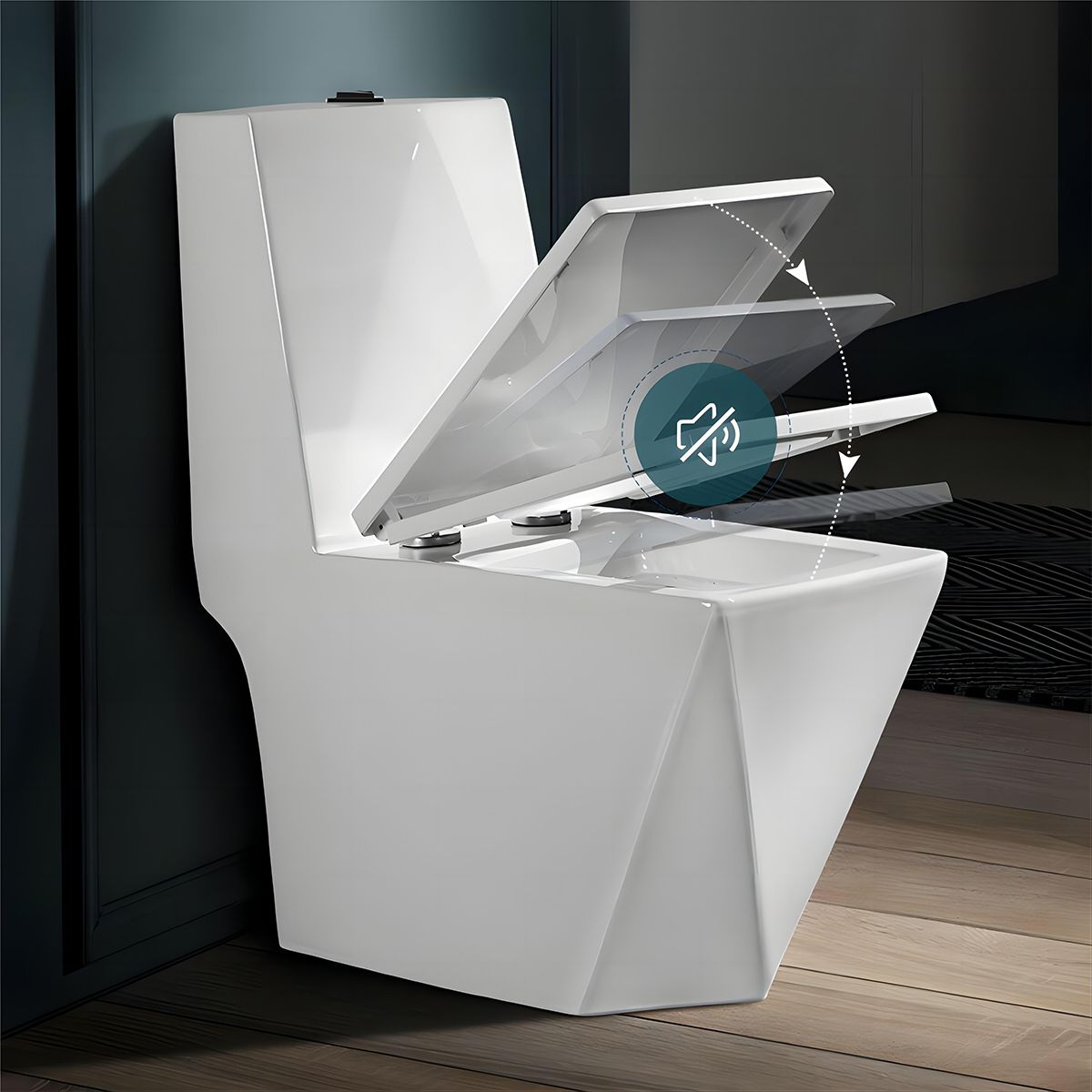 WC Enrico, SifonFlush, Weiß, 68x37 cm, Tank inklusive, Bodenmontage, Abdeckung mit Soft-Close inklusive